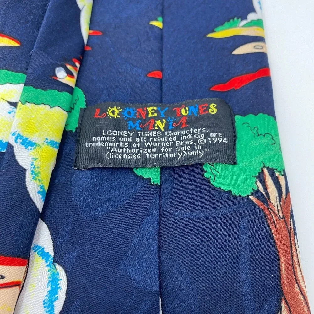 Vintage 1994 Looney Tunes Mania Tie‎ Men's Golf Necktie Tweety Taz Bugs Marvin